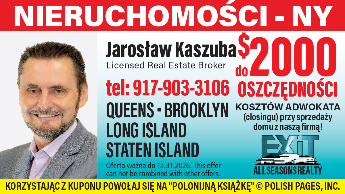 Kupon jaroslaw kaszuba nieruchomosci queens brooklyn long island nowy jork