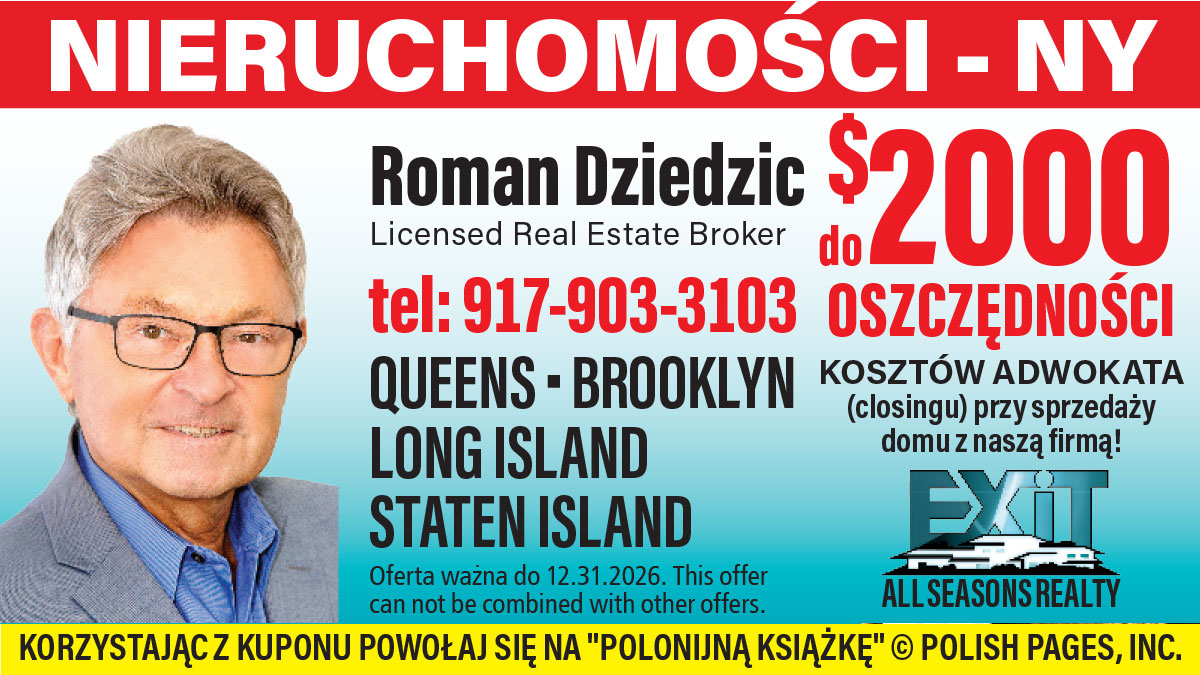 Kupon roman dziedzic nieruchomosci queens brooklyn long island nowy jork