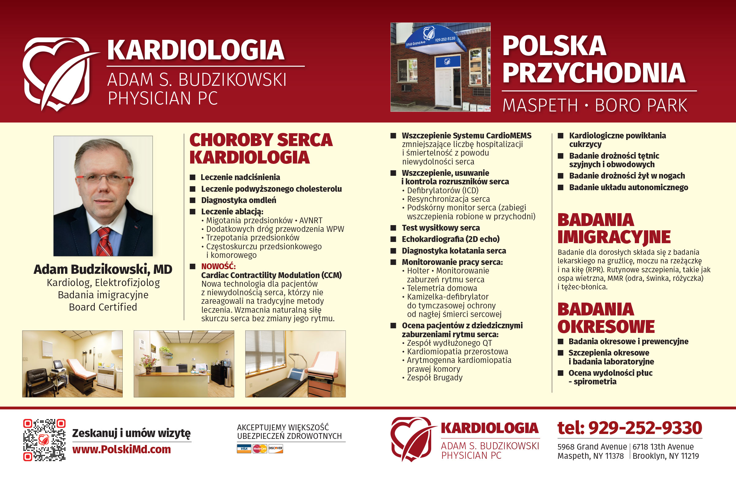 Reklama adam budzikowski kardiolog badania imigracyjne maspeth nowy jork