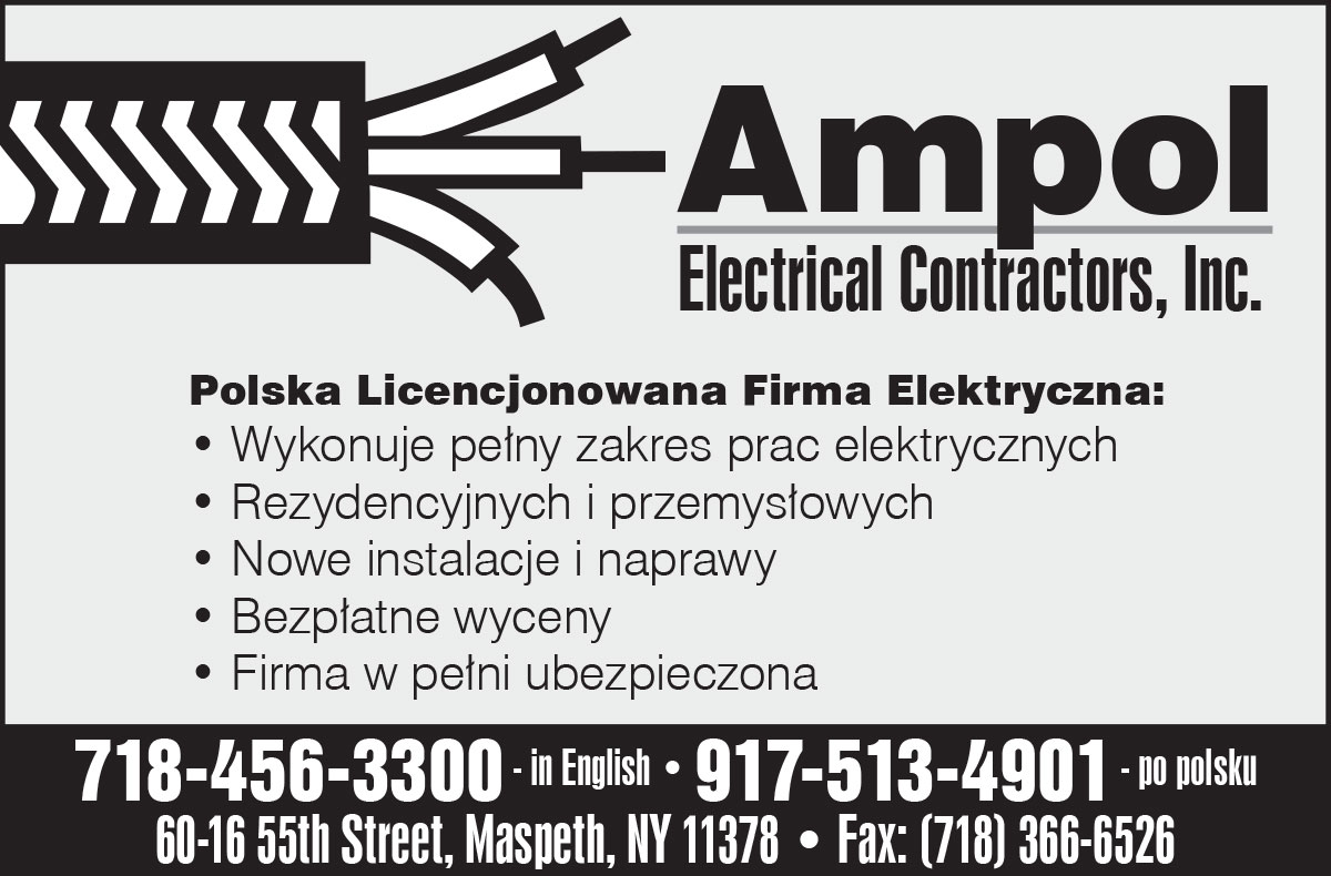 Reklama ampol electrical contractors elektryk maspeth nowy jork