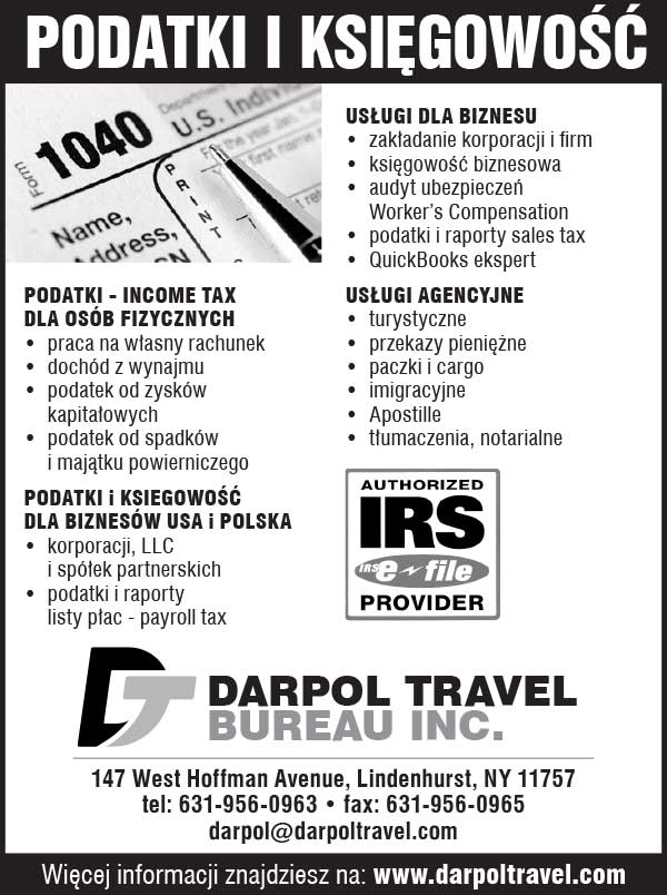 Reklama darpol travel bureau podatki ksiegowosc lindenhurst nowy jork