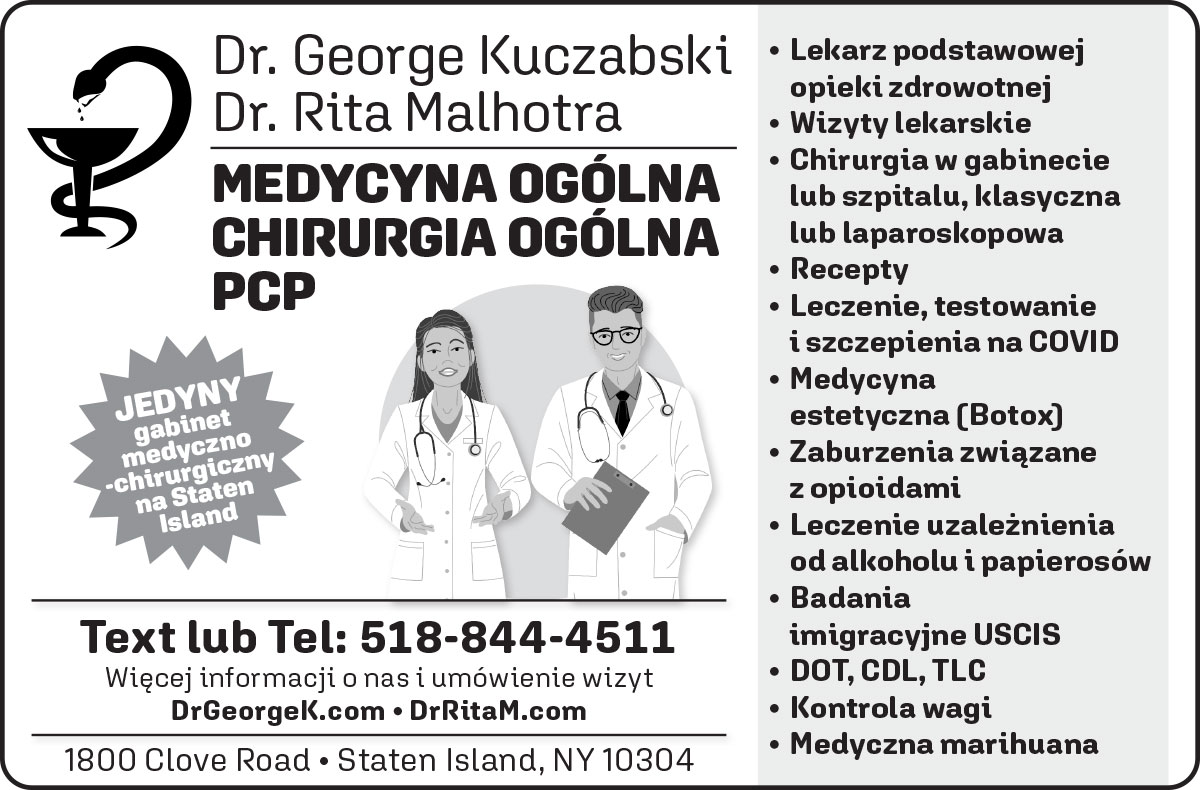 Reklama george j kuczabski chirurg staten island nowy jork
