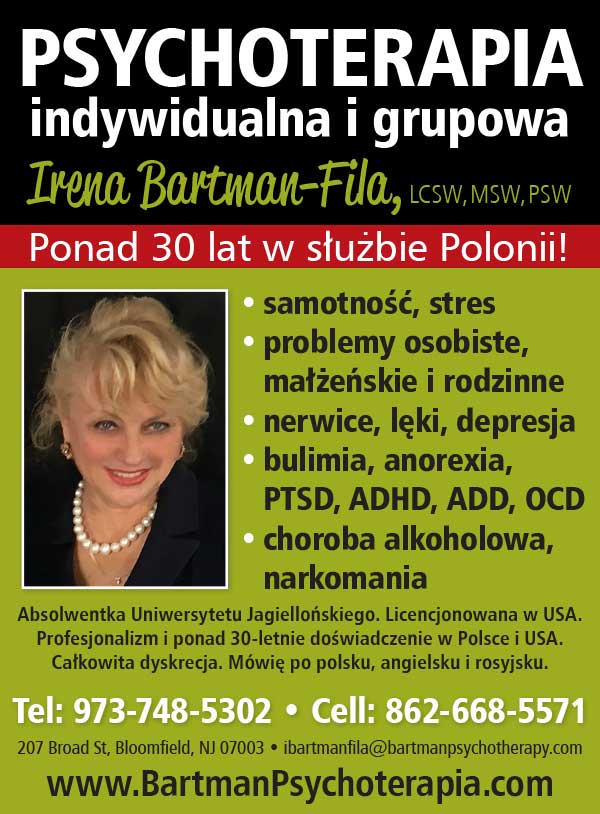 Reklama irena bartman fila psycholog psychoterapeuta bloomfield new jersey