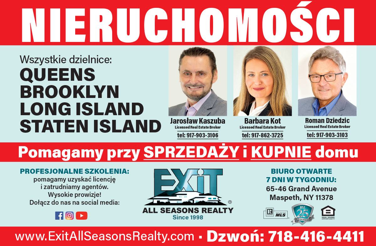 Reklama jaroslaw kaszuba nieruchomosci queens brooklyn long island nowy jork