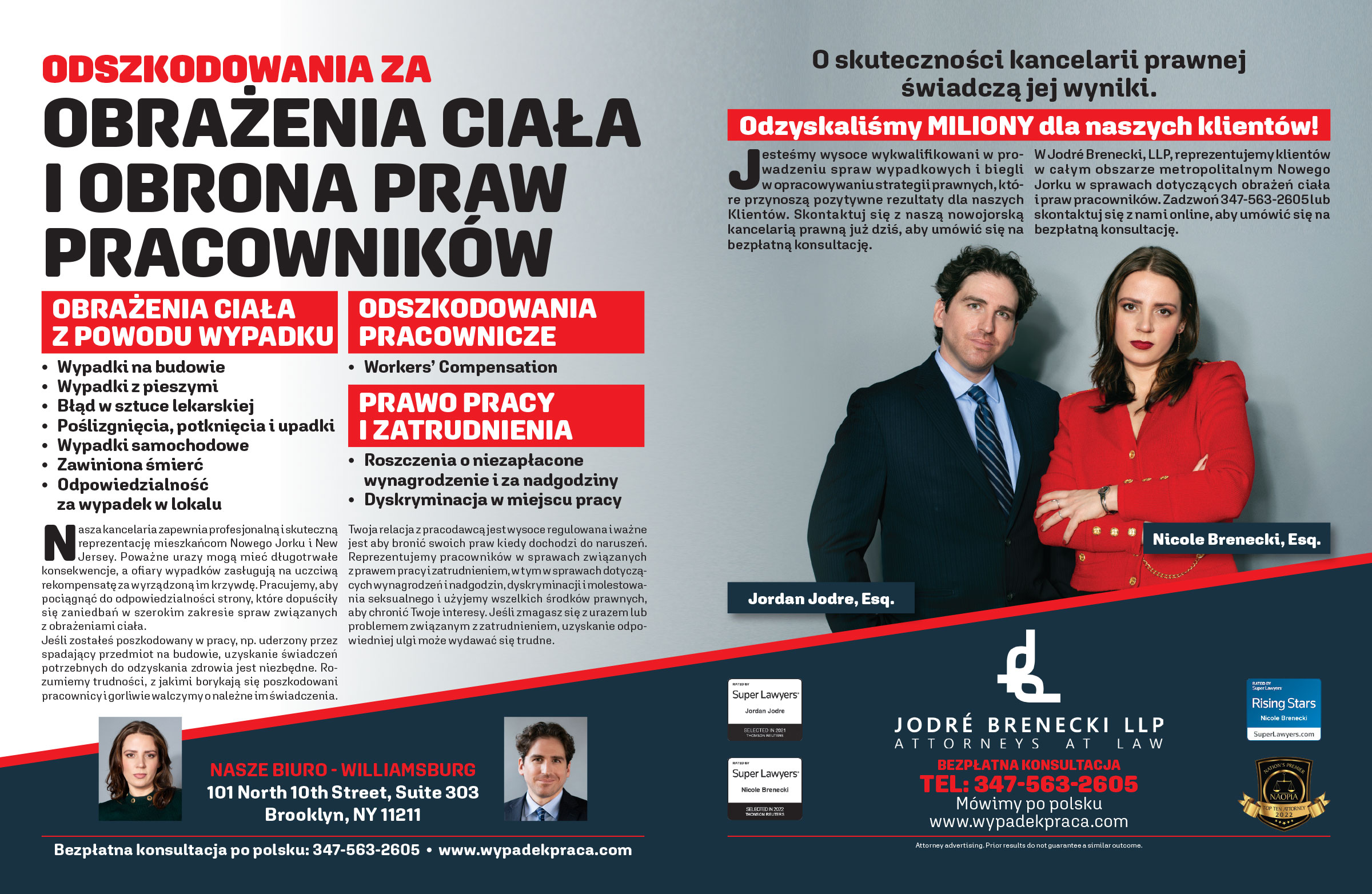 Reklama jodr brenecki llp wypadki w pracy odszkodowania brooklyn nowy jork