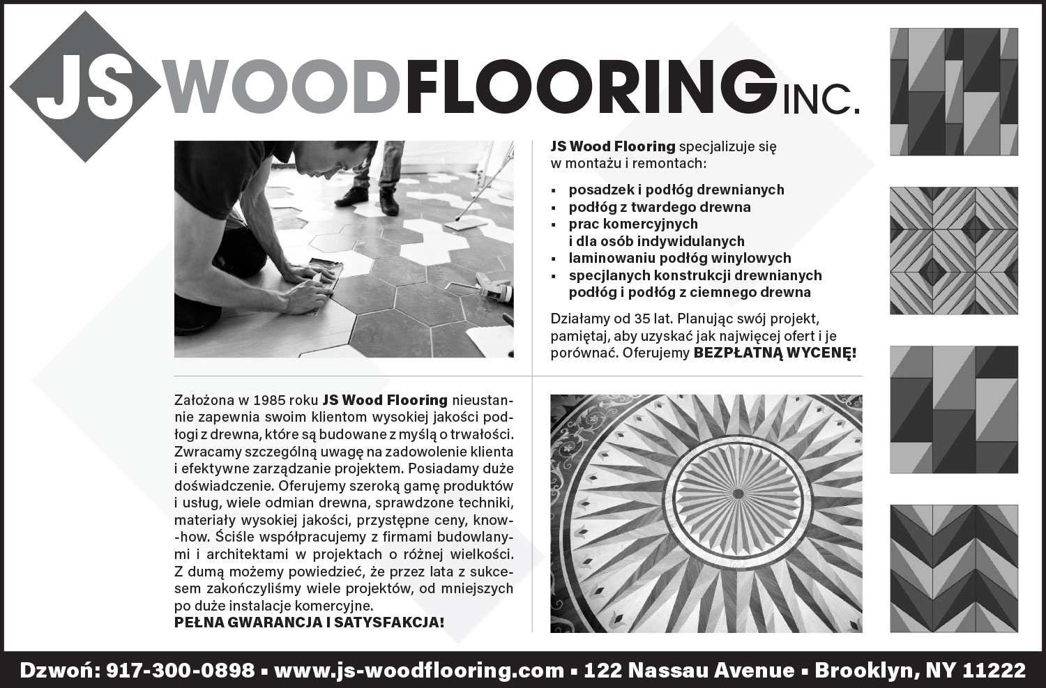 Reklama js wood flooring podlogi parkiety brooklyn nowy jork
