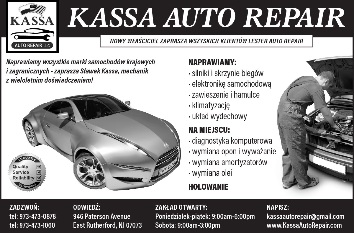 Reklama kassa auto repair naprawa samochodow mechanik east rutherford new jersey