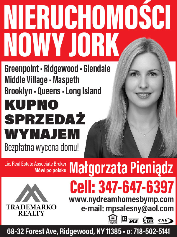 Reklama malgorzata pieniadz nieruchomosci ridgewood nowy jork