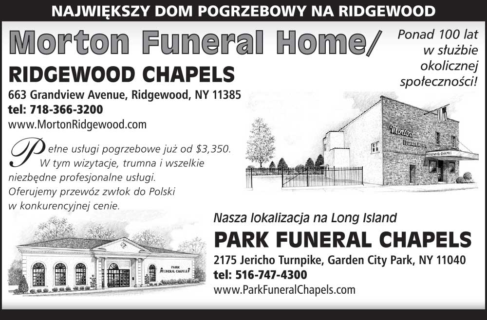 Reklama morton funeral home ridgewood chaples dom pogrzebowy ridgewood nowy jork